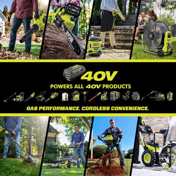 RYOBI 40V HP Brushless 16 in. Battery Chainsaw and 10 in. Battery Pole Saw  with 4.0 Ah Battery and Charger RY40550-PS​