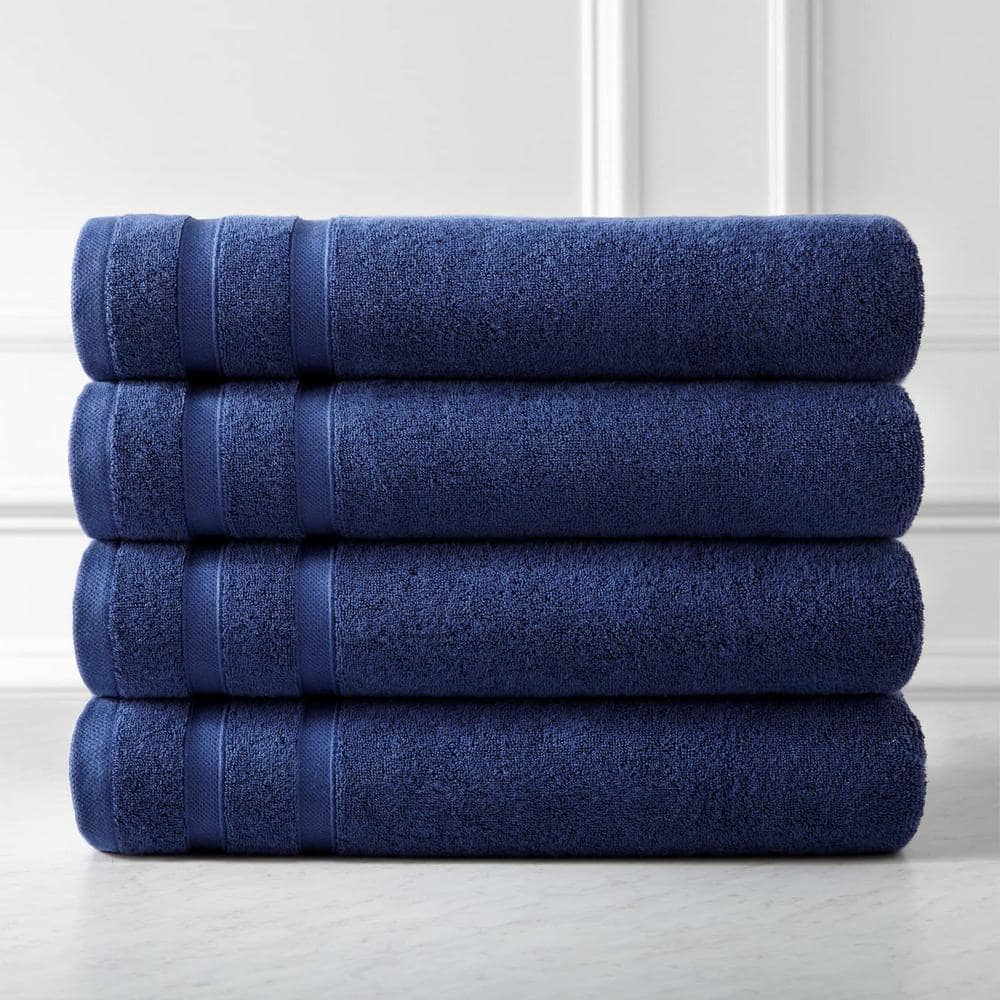 Happitat 6-Piece Fluffy Bath Towel Set in Navy