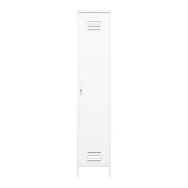SystemBuild Evolution Bonanza Single Metal Locker Storage Cabinet in Soft White