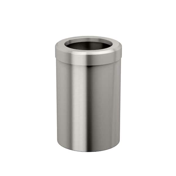 Modern Waste Can Round in Satin Nickel