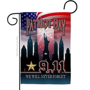 13 in. x 18.5 in. We Will Never Forget Double-Sided Garden Flag Readable Both Sides Patriotic Patriot Day Decorative