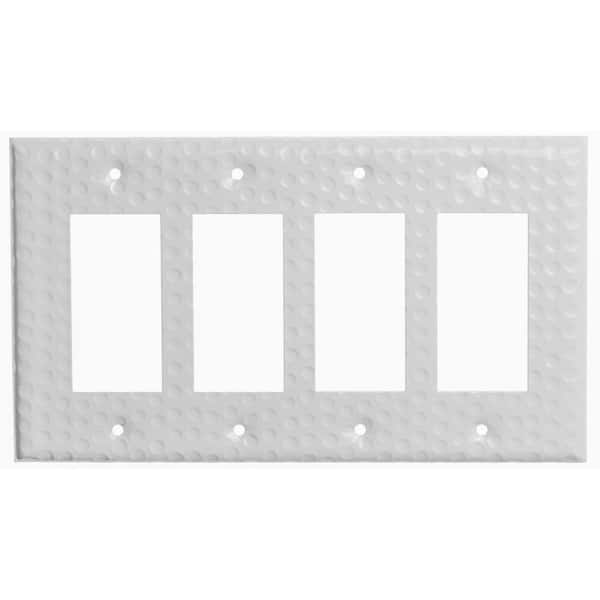 Monarch Abode White 4-Gang Decorator/Rocker Wall Plate (1-Pack)