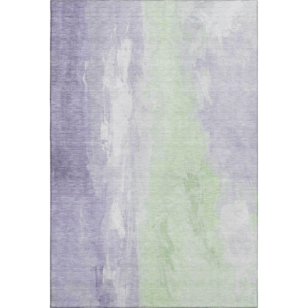 Mayfield Premium Machine Washable Abstract AMF1844 Lavender 8 ft. x 10 ft. Area Rug price history on PriceWatchPro