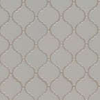 Domino Gray Arabesque 10.87 in. x 12.43 in. Glossy Porcelain Patterned Look Floor and Wall Tile (20 sq. ft./Case)