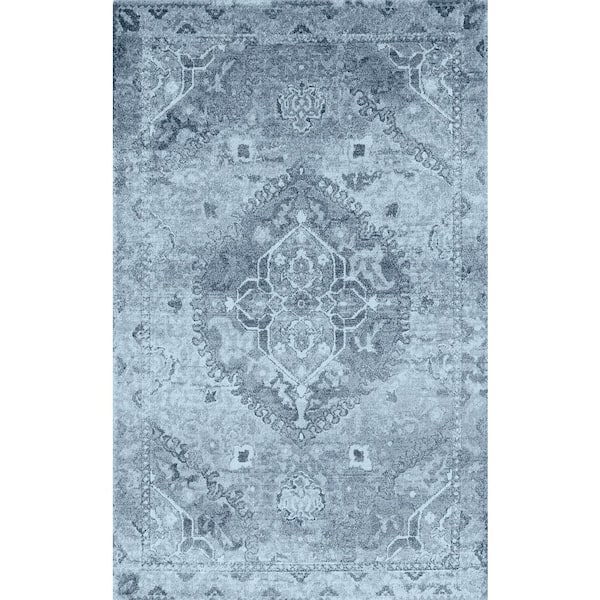 Addison Rugs Provincial 7 Sky 5 ft. 3 in. x 7 ft. 7 in. Medallion Persian Area Rug