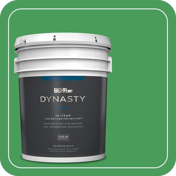 BEHR DYNASTY 5 gal. #P400-6 Clover Patch Satin Enamel Exterior Stain-Blocking Paint & Primer