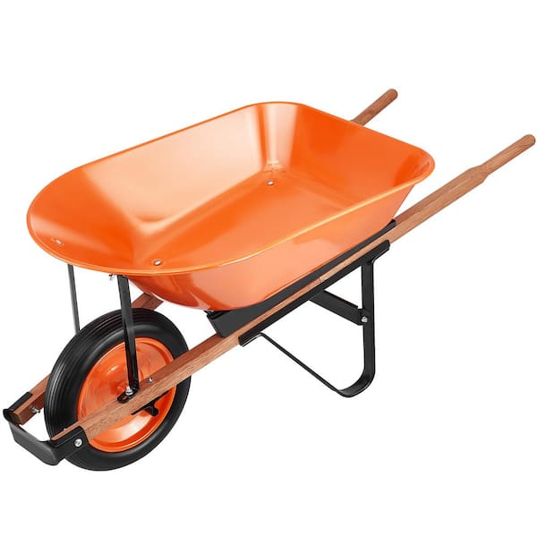 VEVOR Wheel Barrow Cart 5 cu. ft. Load, 330 lbs. Capacity 1-Wheel Garden Dump Cart, Garden Wagon