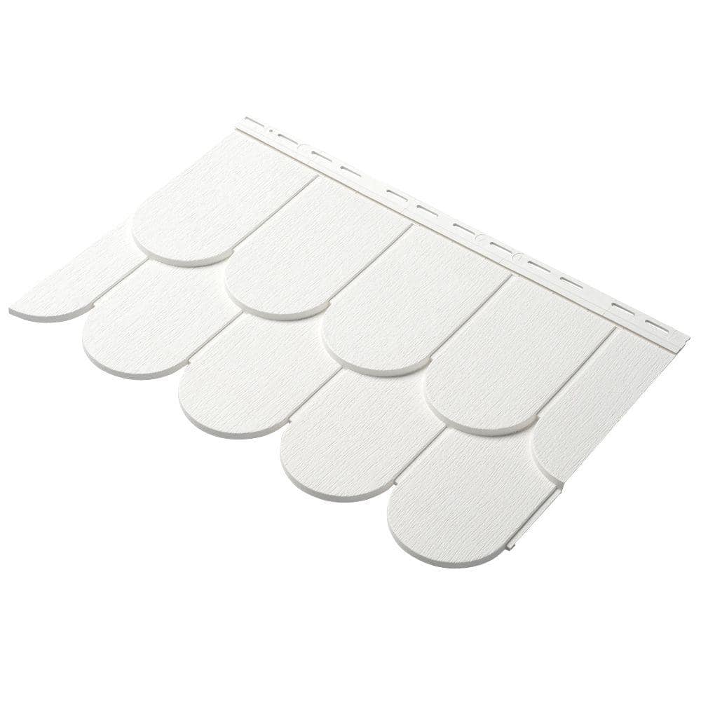 Take Home Sample Cedar Dimensions Round Cut 24 in. Polypropylene Siding in White price history on PriceWatchPro