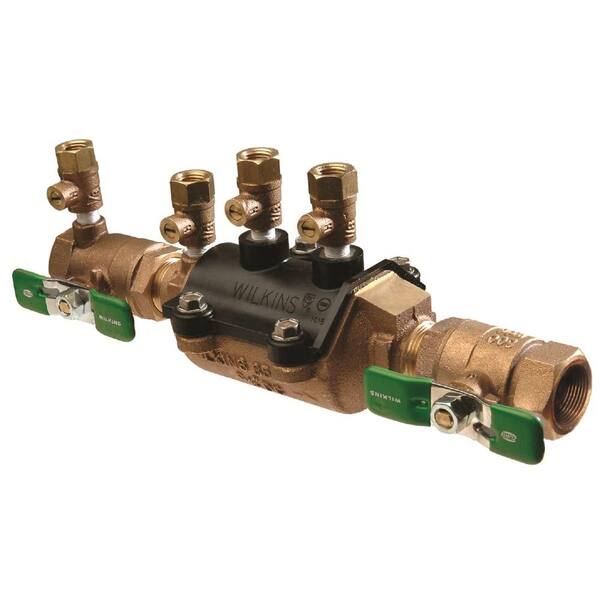 Zurn 3/4 in. Lead-Free Double Check Valve Assembly with Handles and Integral Male 45-Degree Flare SAE Test Fitting