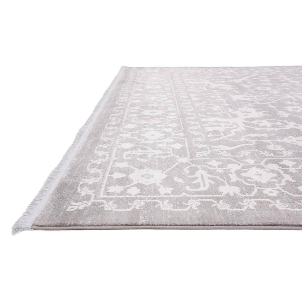 Light Gray Modern Classical 8' x 10' Indoor Abstract Rug