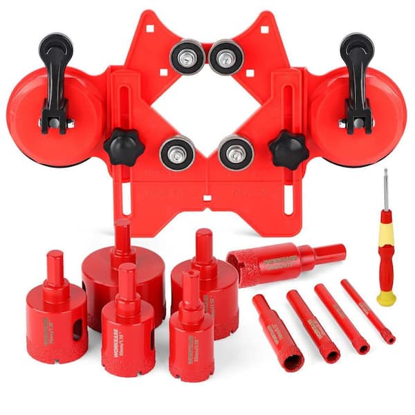 Angel Sar 11-Pcs 1/4 in. - 2 in. Diamond Hole Saw Kit, Dry Wet