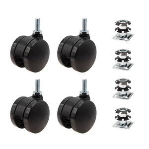 2 in. Black Furniture Swivel Caster with 440 lbs. Load Rating (4-Pack)