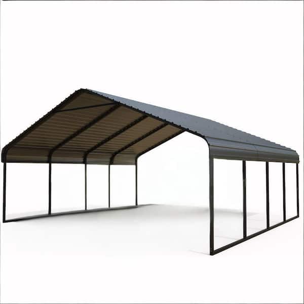 20 ft. W x 20 ft. D x 8.66 ft. H Heavy Duty Gray Roof Stainless Steel Carport
