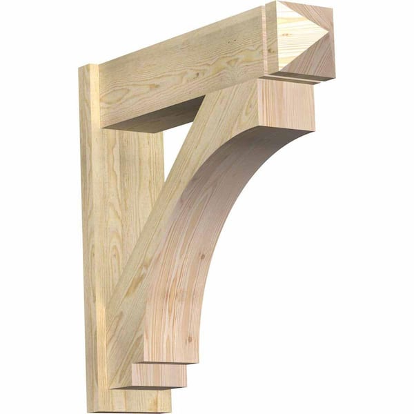 Ekena Millwork 8 in. x 32 in. x 32 in. Douglas Fir Imperial Arts and Crafts Rough Sawn Outlooker