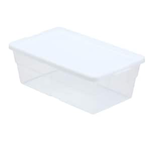 6 Qt. Storage Box in White and Clear Plastic