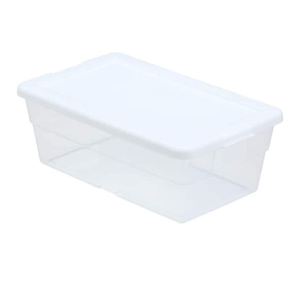 Sterilite 6 Qt. Storage Box in White and Clear Plastic