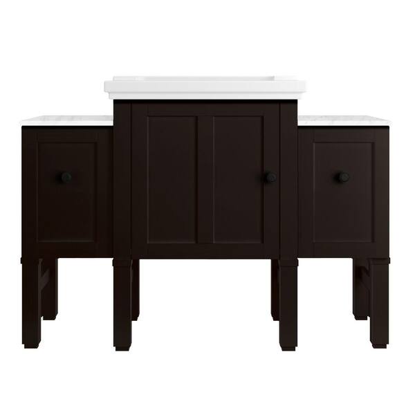 KOHLER Chambly 48 in. W Vanity in Black Forest with Ceramic Vanity Top in White with White Basin