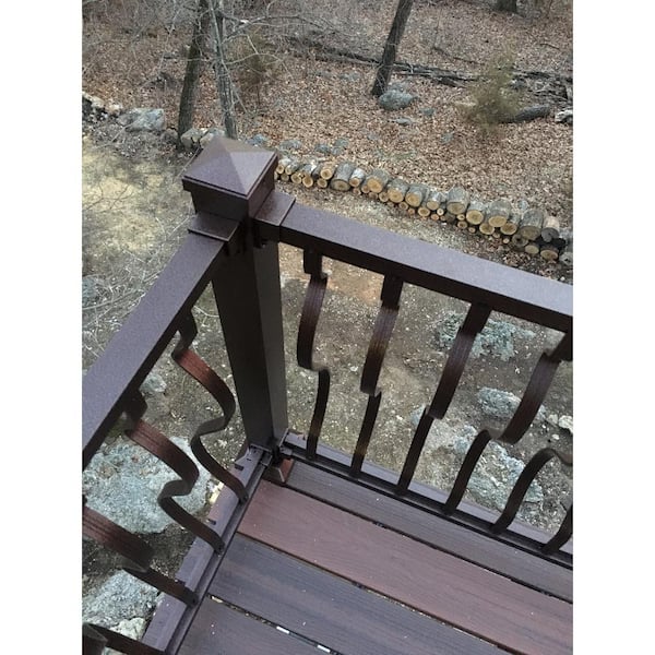 EZ Handrail 3 in. x 3 in. x 44 in. Copper Vein Aluminum Post with Welded Base