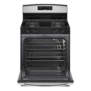 5 cu. ft. 30 in. 4-Burner Freestanding Gas Range with Self-Clean Option in Stainless Steel