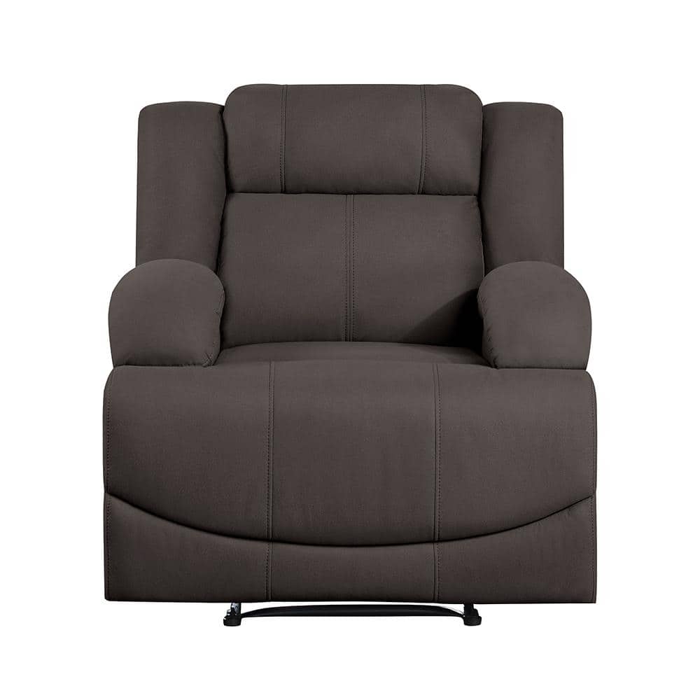 Chocolate Microfiber Manual Recliner with Coil Spring Seating