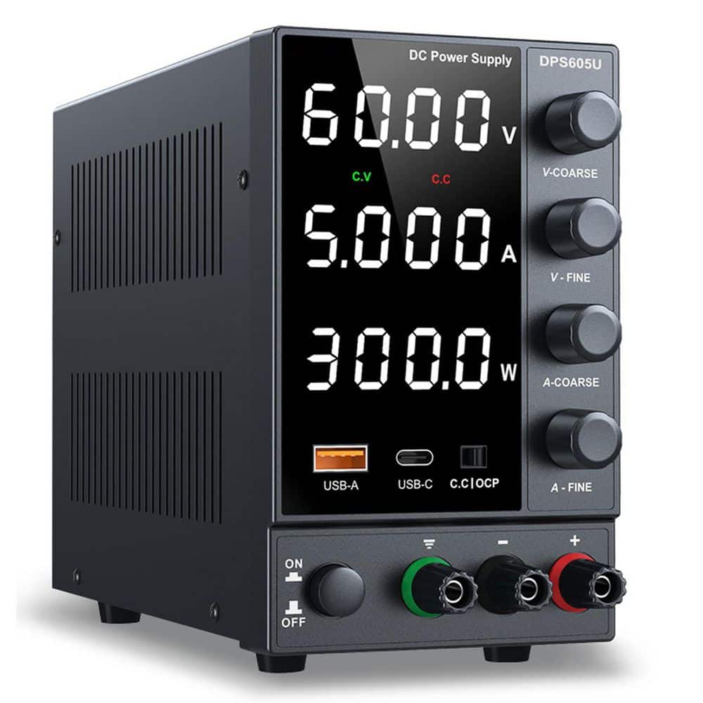 Yichuhaoxi 0-60V 0-5A DC Power with 5V 3. 6A USB & Type-C Quick