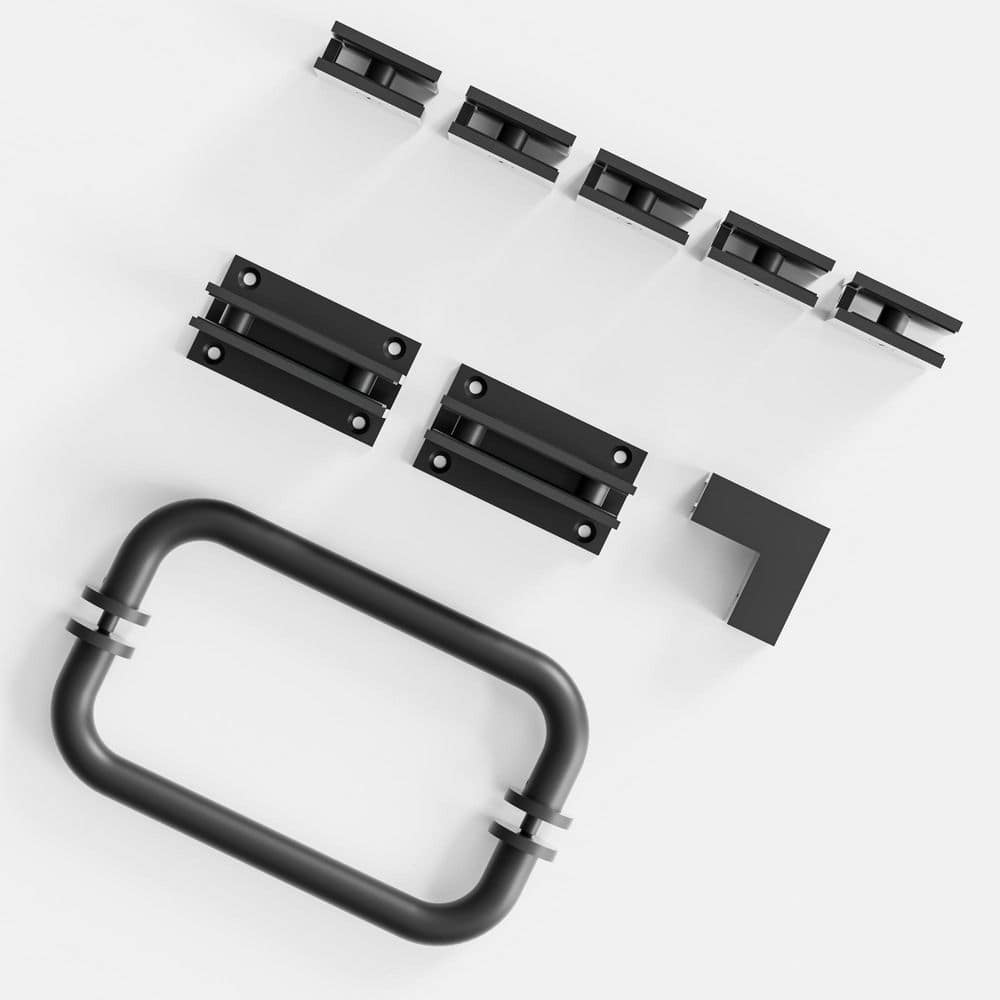 NANAWO 8 in. Shower Door Handle in Matte Black (1-Pair) with