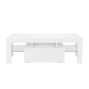 51.18 in. White TV Stand with 1 Drawer Fits TV's up to 56 in.