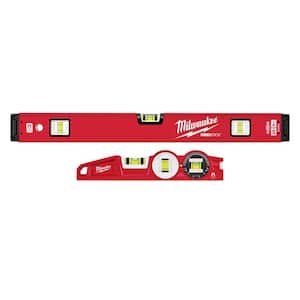 24 in. REDSTICK Magnetic Box Level with 10 in. 360 Locking Die Cast Torpedo Level (2-Piece)
