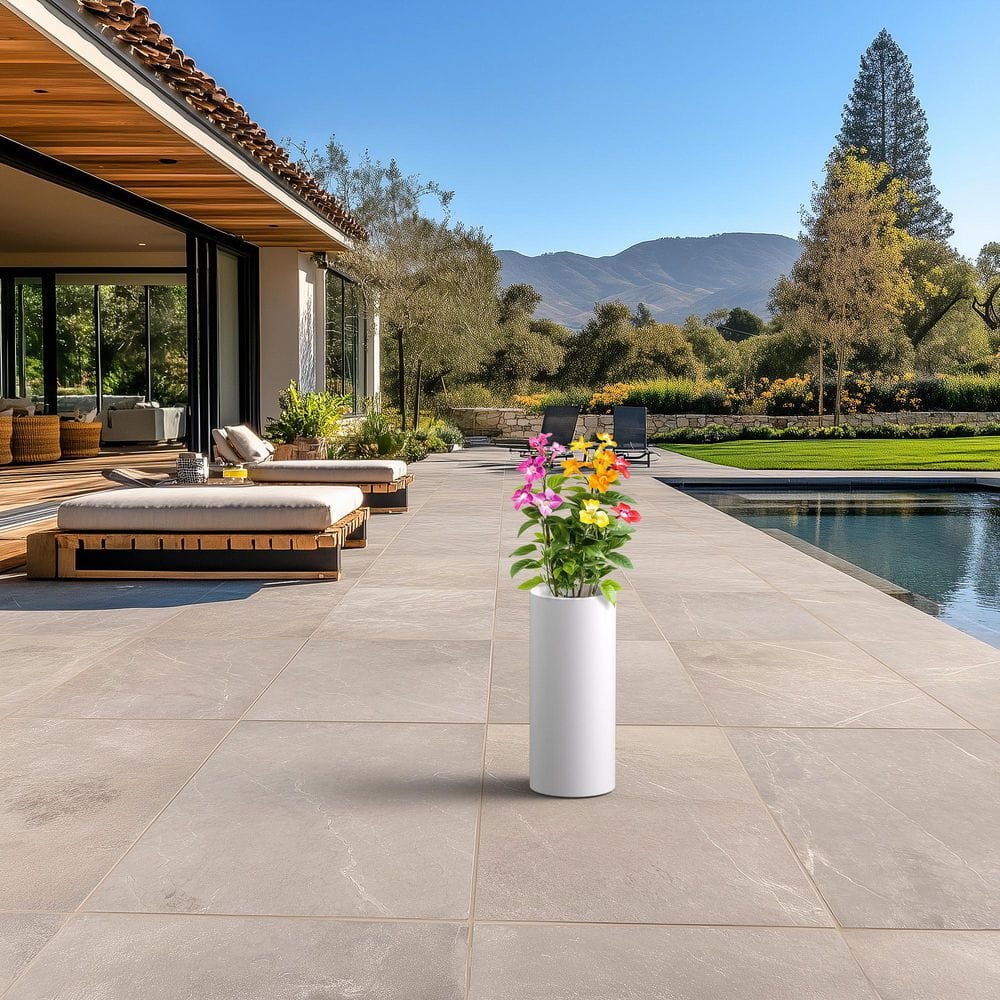 Jim, Cement Plant Pots, White Earth, Indoor Plant Pot in Multiple Sizes