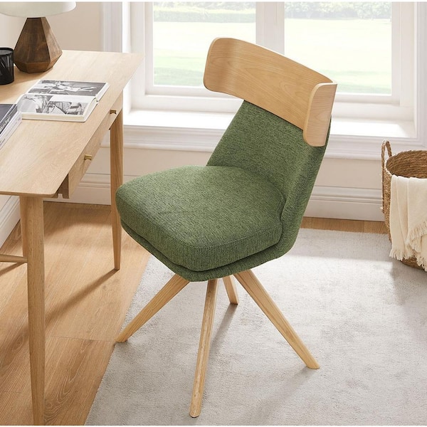 Apollo Green Fabric Swivel Chair with Metal Base