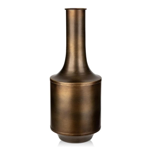 Unbranded Rustic Farmhouse Style 15 in. Bronze Metal Flower Vase