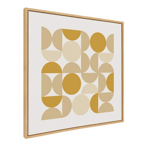 Kate and Laurel Sylvie Circles and Curves Earthy Neutral by The Creative Bunch Studio Framed Art Print 30 in. x 30 in.