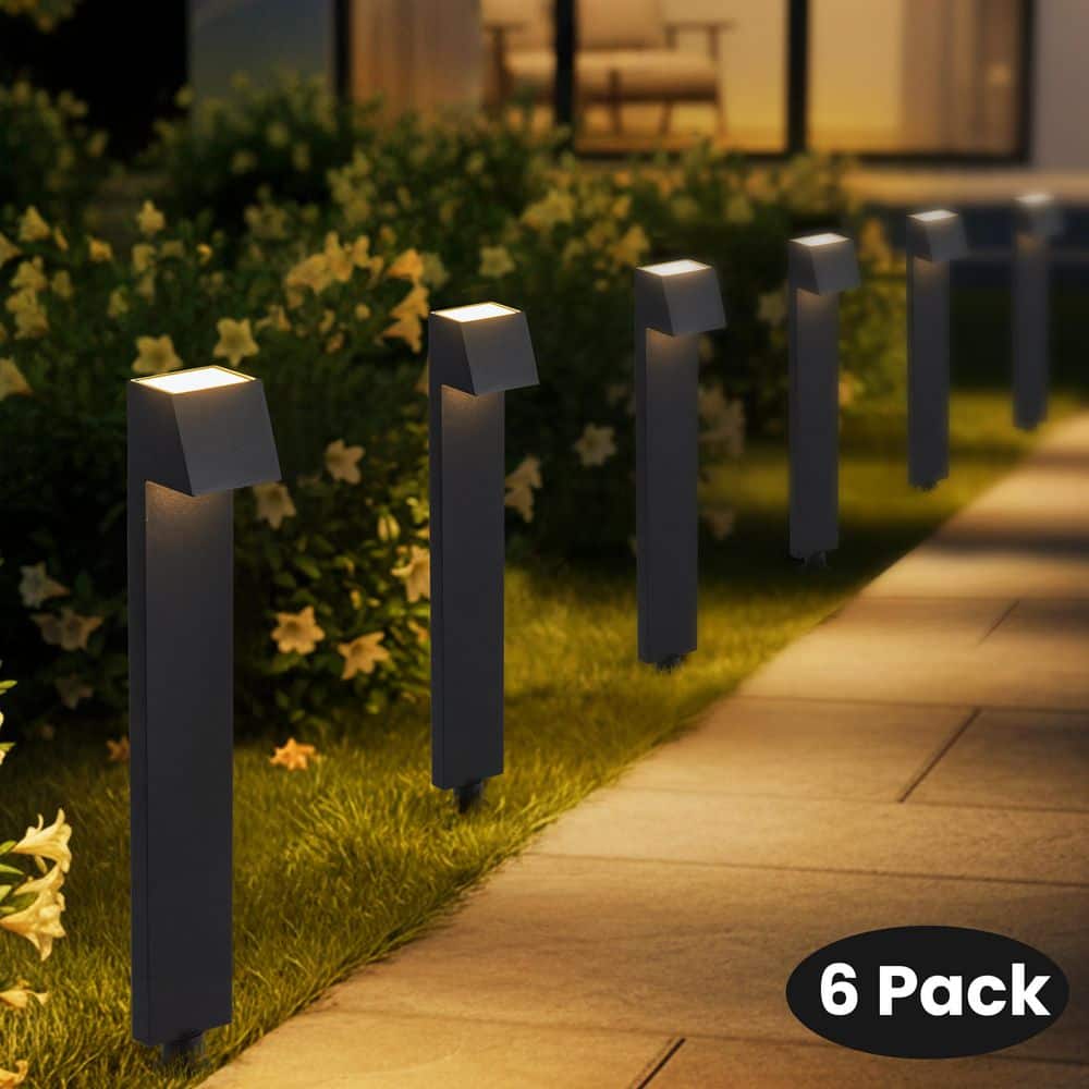 23.25 in. Low Voltage Black Aluminum Hardwired Integrated LED Weather Resistant Path Light with Glass Lens (6-pack) price history on PriceWatchPro