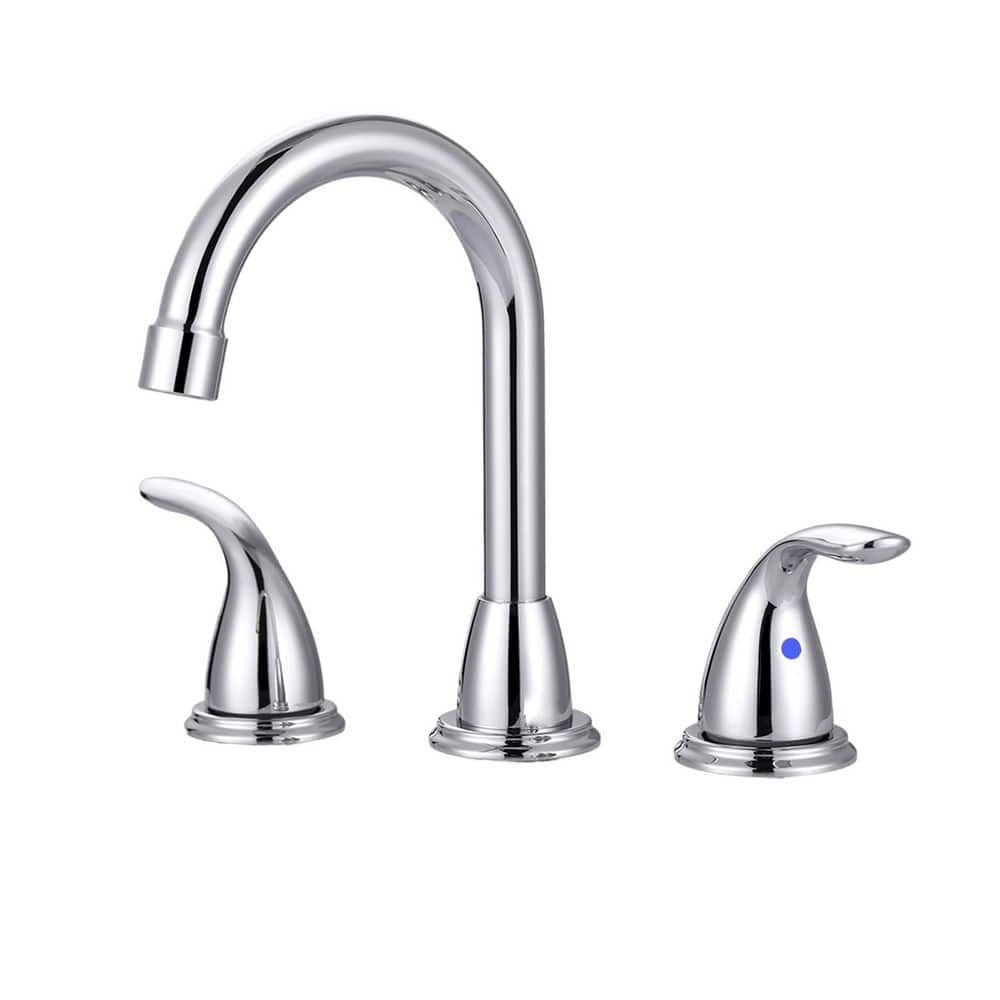 8 in. Widespread Double Handle Bathroom Faucet with Pop-Up Drain Assembly in Chrome price history on PriceWatchPro
