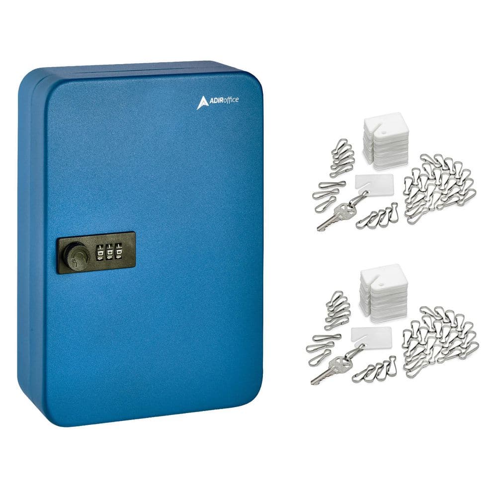 48-Key Steel Heavy-Duty Safe Lock Box Key Cabinet with Combination Lock, Bl