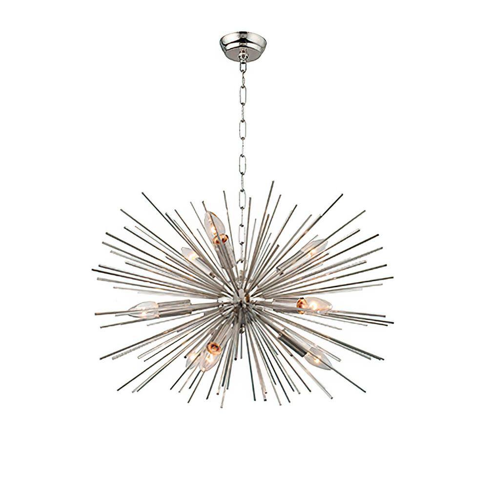 AA WAREHOUSING 9Light Polished Nickel Sputnik Chandelier LZ2539BN