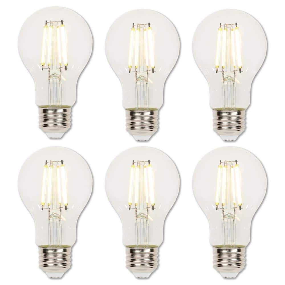 60-Watt Equivalent A19 Dimmable Clear E26 Edison Filament LED Light Bulb 3000K (6-Pack) price history on PriceWatchPro