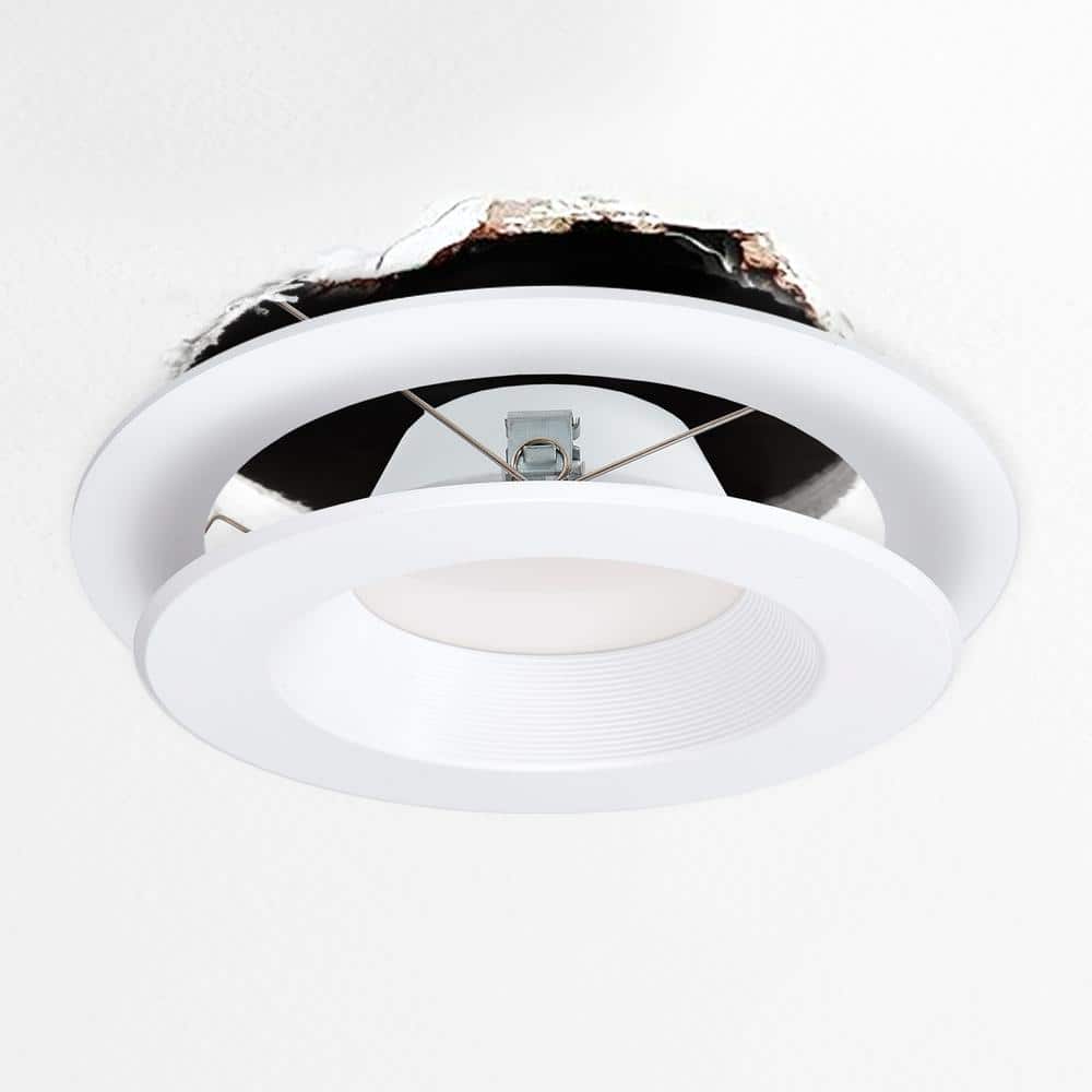 White Round Plastic Goof Rings for Recessed Lights, 8.6" Diameter, 12 Pack