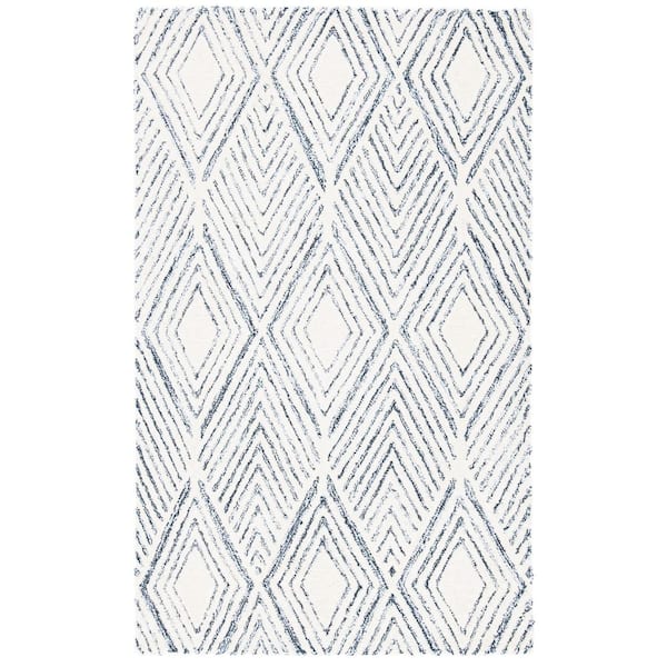 SAFAVIEH Abstract Ivory/Charcoal Doormat 2 ft. x 3 ft. Arrow Diamond Area Rug