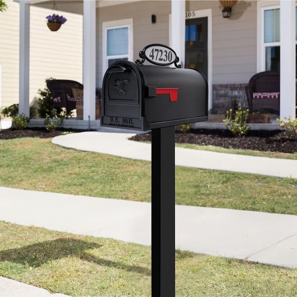 Oval Address Number Plaque, Black Reflective, Plastic