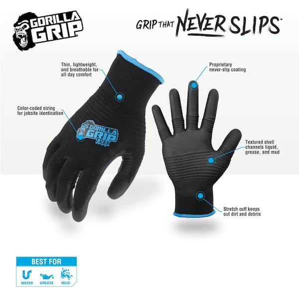 5 PACK Gorilla Grip Gloves - Small 