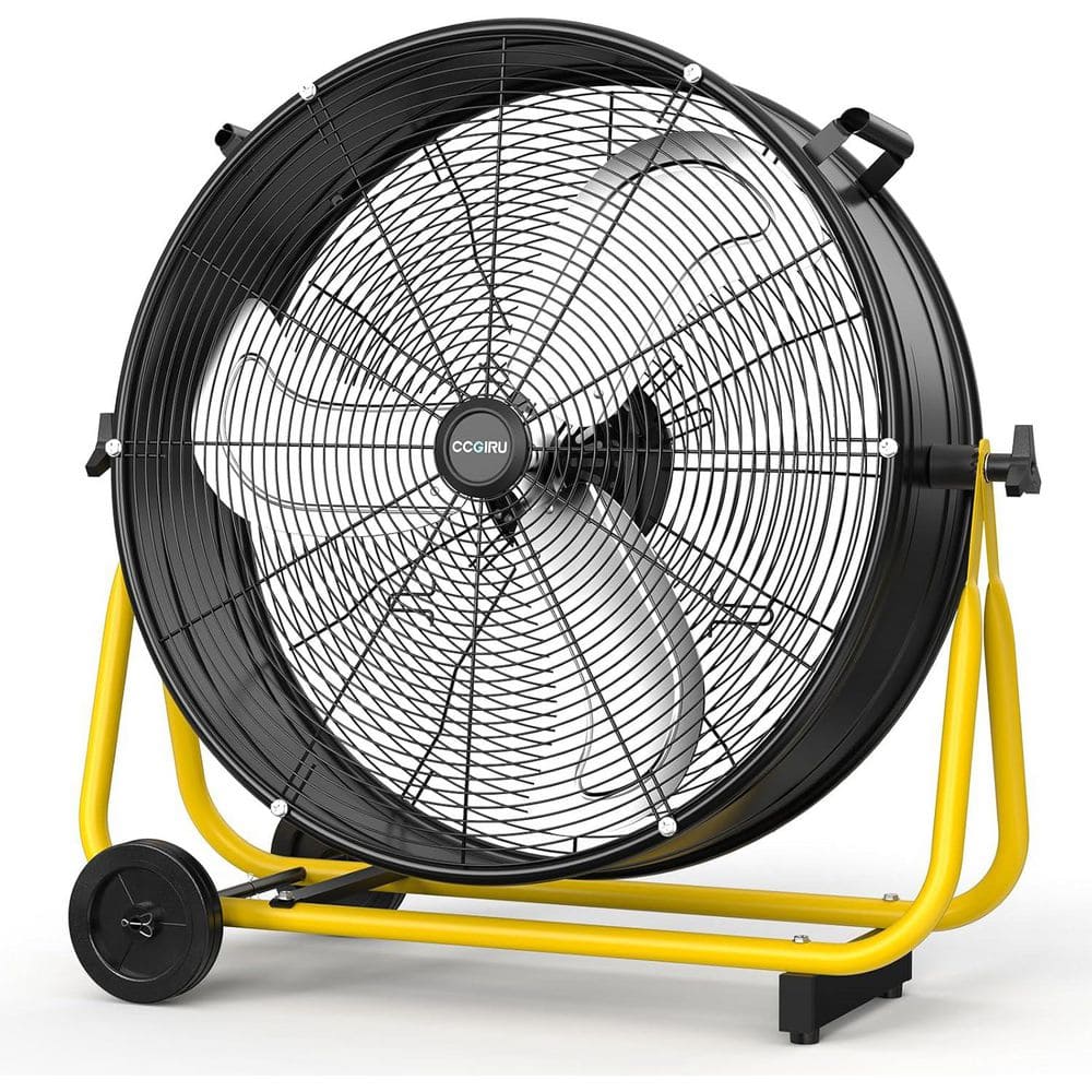24 in. 3 Fan Speeds High Velocity Drum Fan in Black with Casters Handle, Adjustable Tilt for Warehouse, Garage, Factory price history on PriceWatchPro