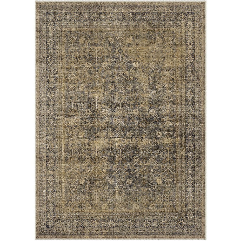 Hampton Brown 5 ft. x 7 ft. Distressed Vintage Floral Area Rug price history on PriceWatchPro