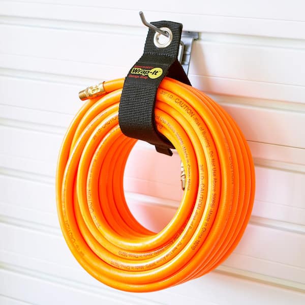 17 in. Heavy-Duty Storage Strap - Multi-Purpose Hook and Loop Hose Strap with Grommet in Black (6-Pack)