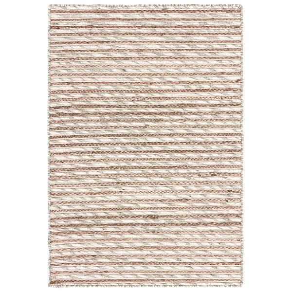 LR Home Talia Natural Braided Silver 5 ft. x 8 ft. Indoor Area Rug