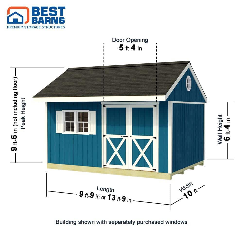 Northwood 10' x 14' Brown Wood Storage Shed Kit with Windows