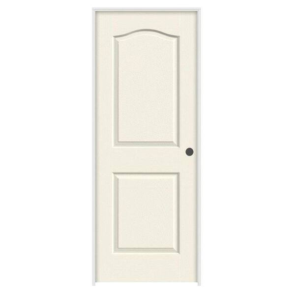 JELD-WEN 30 in. x 80 in. Camden Vanilla Painted Left-Hand Textured Solid Core Molded Composite MDF Single Prehung Interior Door