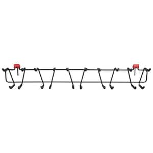 33.75 in. W x 4.75 H Black Tool Accessory Kit Rack for Sheds