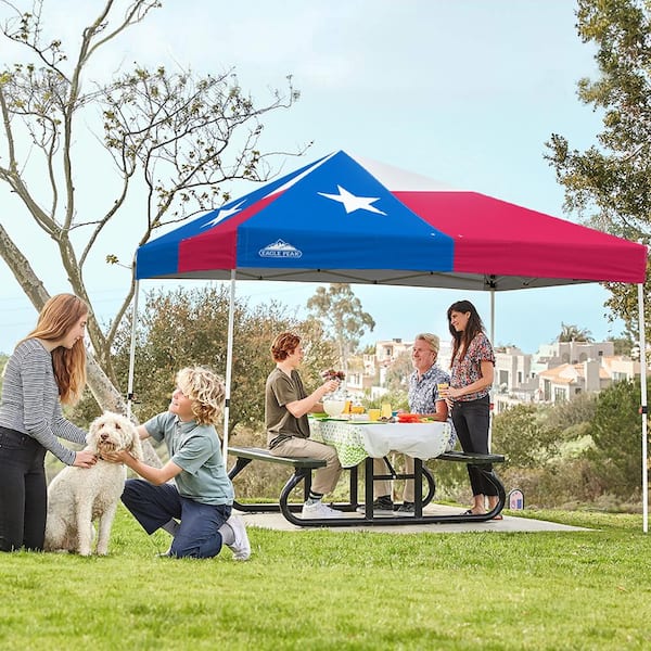 EAGLE PEAK 10 ft. x 10 ft. Turquoise Pop Up Canopy Tent Instant Outdoor  Canopy E100EPT-TUR-AZ - The Home Depot