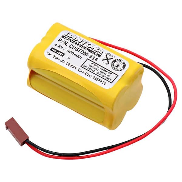 Dantona 4.8-Volt 800 mAh Ni-Cd battery for Dual-Lite - 12-894 Emergency Lighting